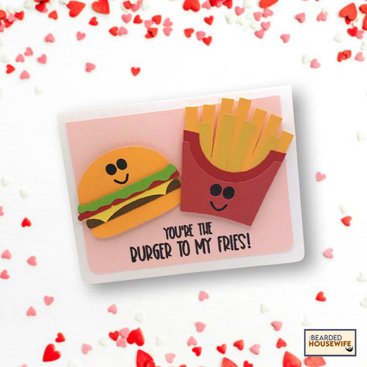 Burger & Fries Valentines Together Card