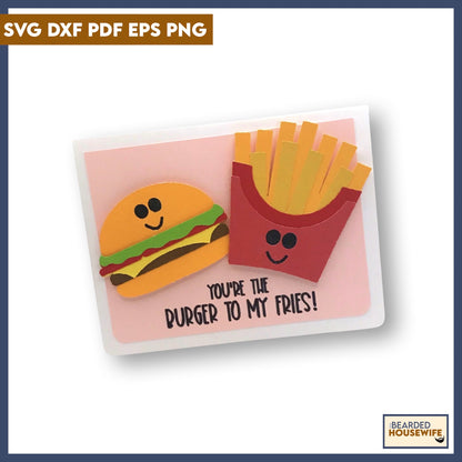 Burger & Fries Valentines Together Card
