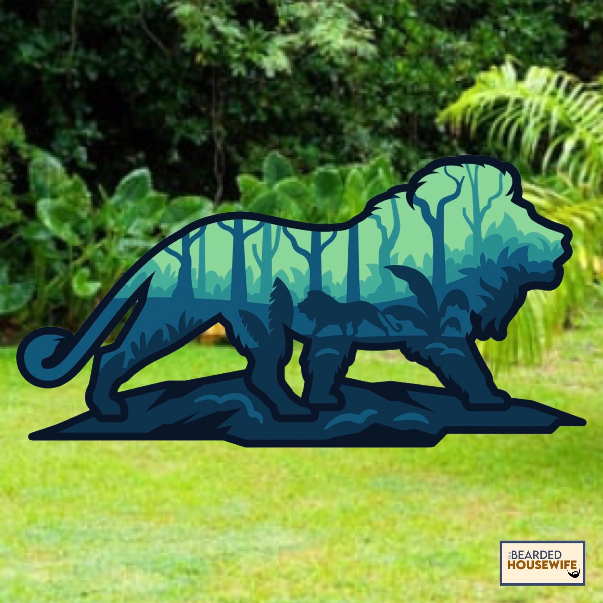 lion silhouette layered paper craft