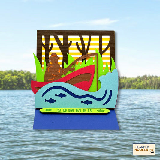 summer fishing easel card