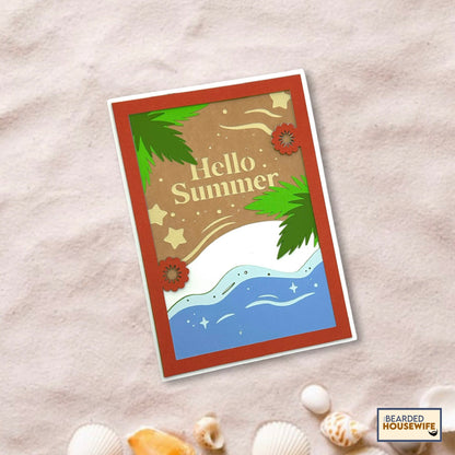 summer beach layered card