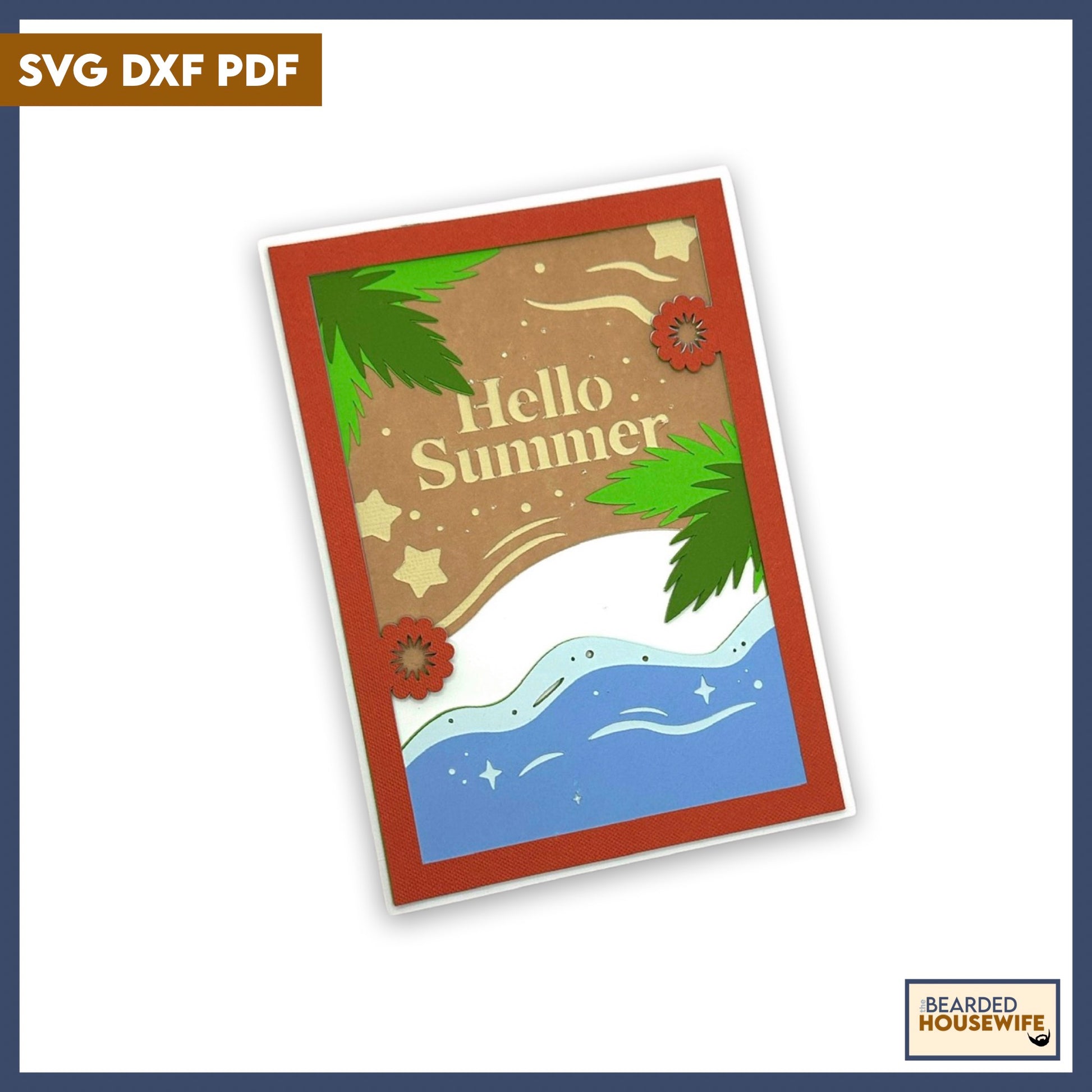 summer beach layered card