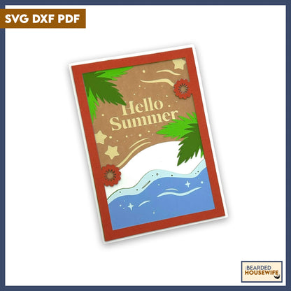 summer beach layered card