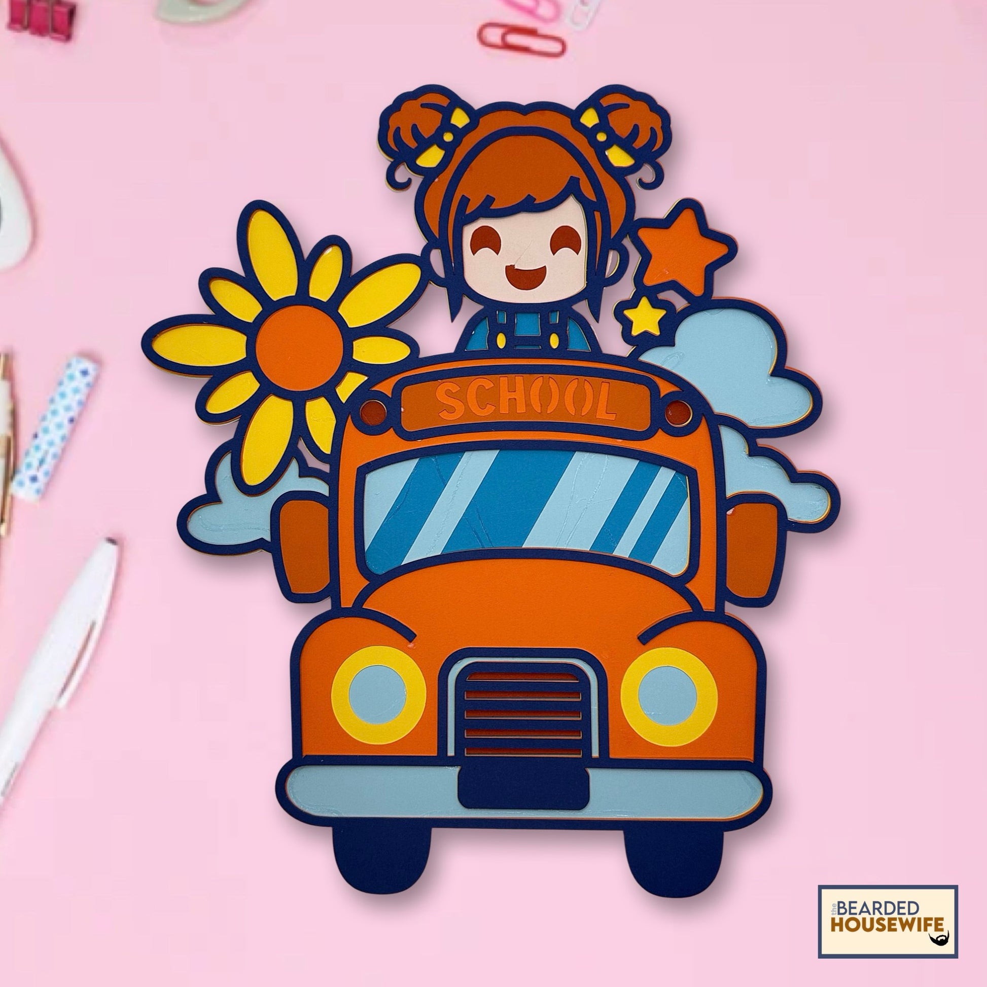 Bus Rider Paper Riding the Bus Layered Paper Craft – The Bearded Housewife