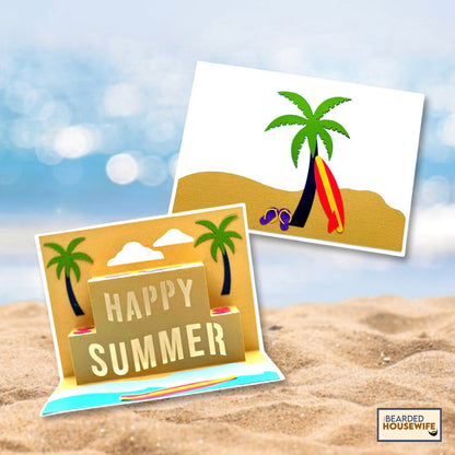 happy summer pop up card