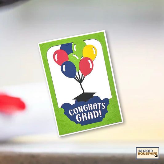 congratulations balloons layered card