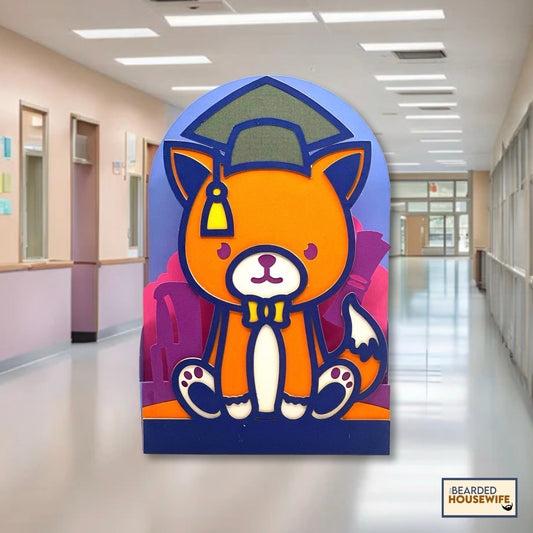 graduation fox box card