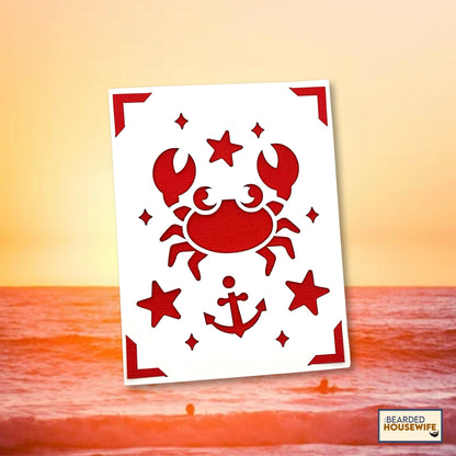 summer crab insert card