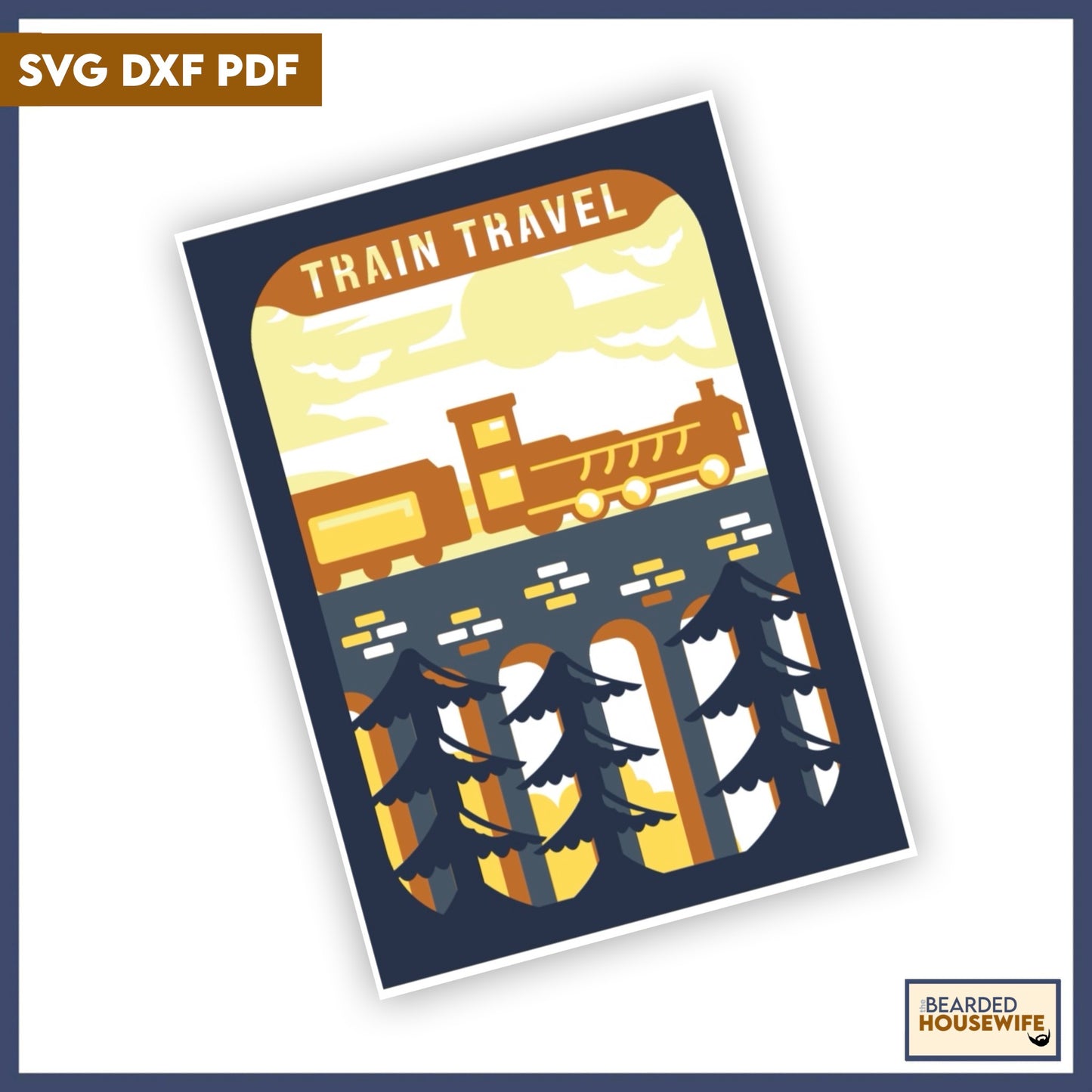 train travel layered card