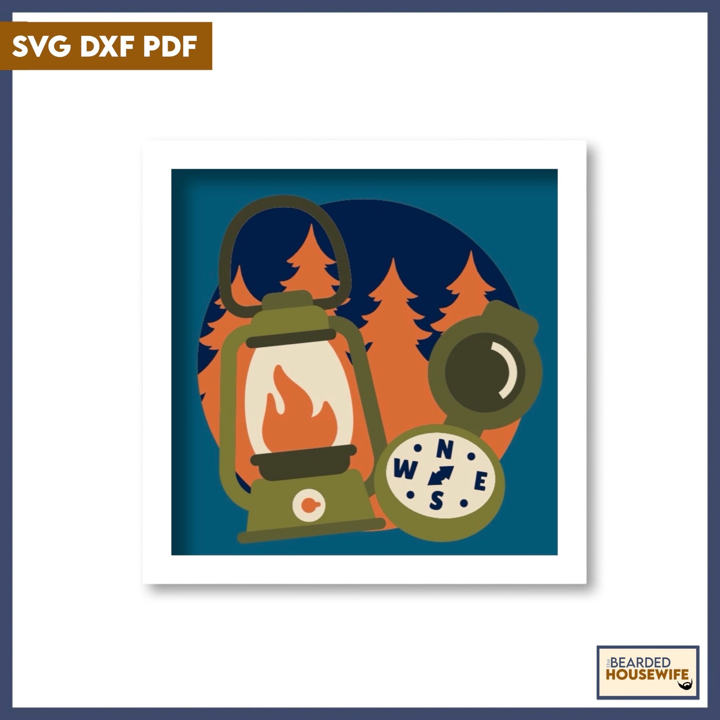 camping essentials shadow box