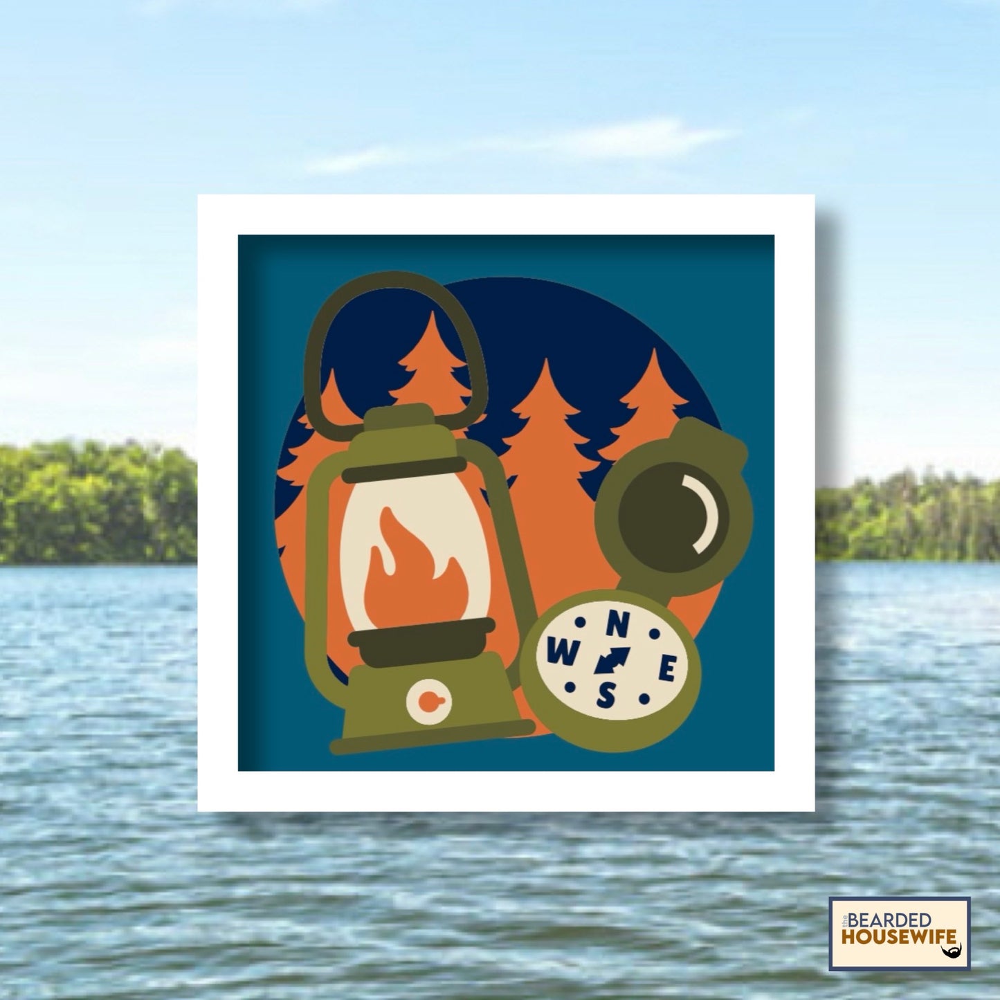 camping essentials shadow box