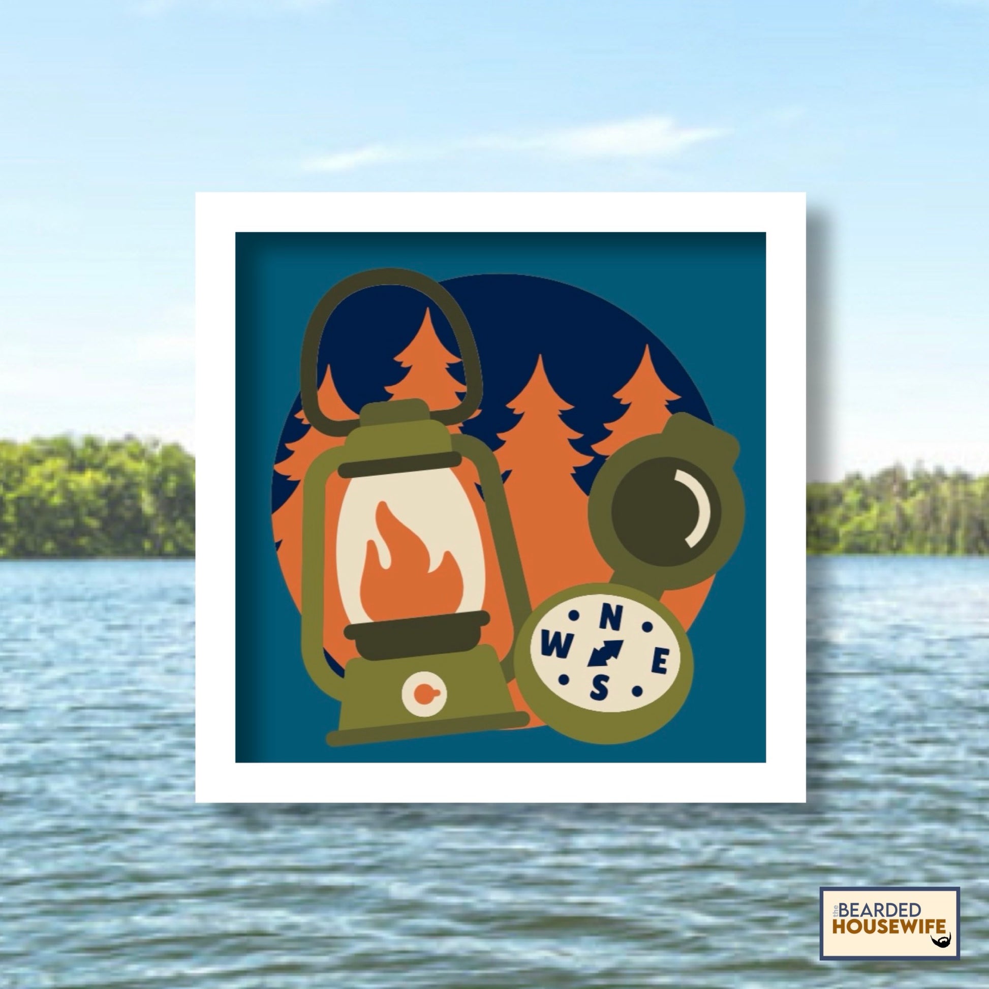 camping essentials shadow box