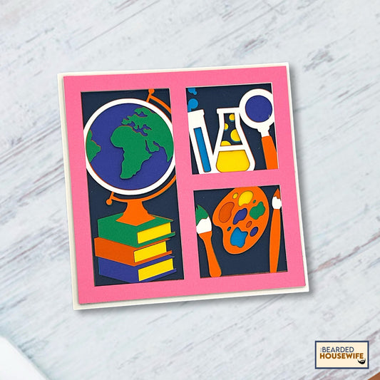 classroom layered card