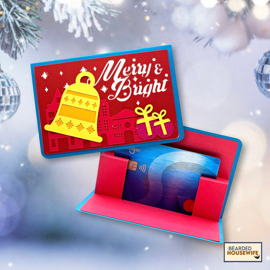 merry and bright gift card holder