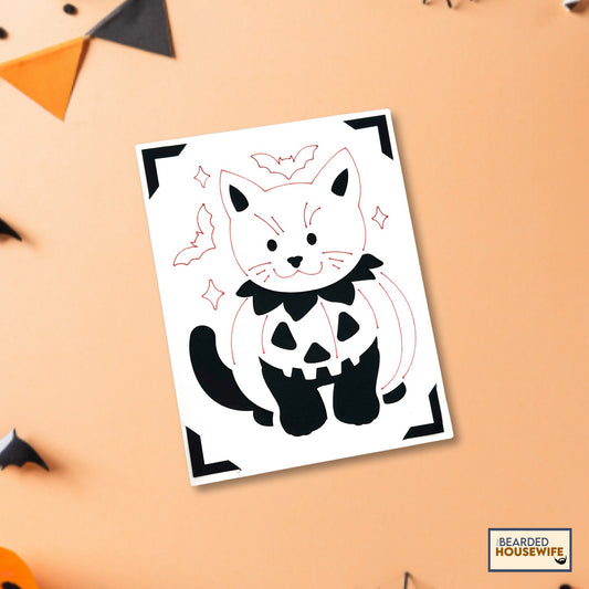 pumpkin kitty insert card