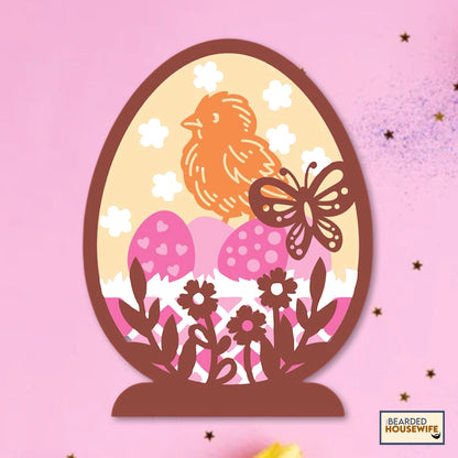 chicks and eggs layered paper craft