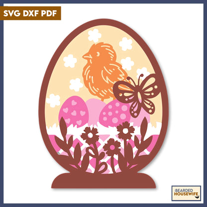 chicks and eggs layered paper craft