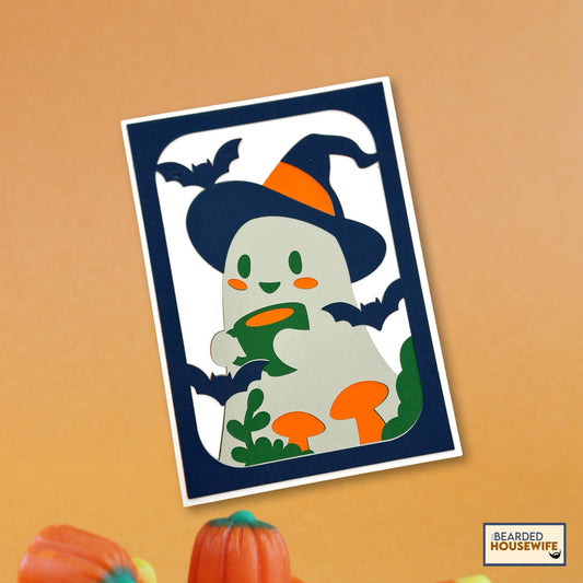 witching ghost layered card