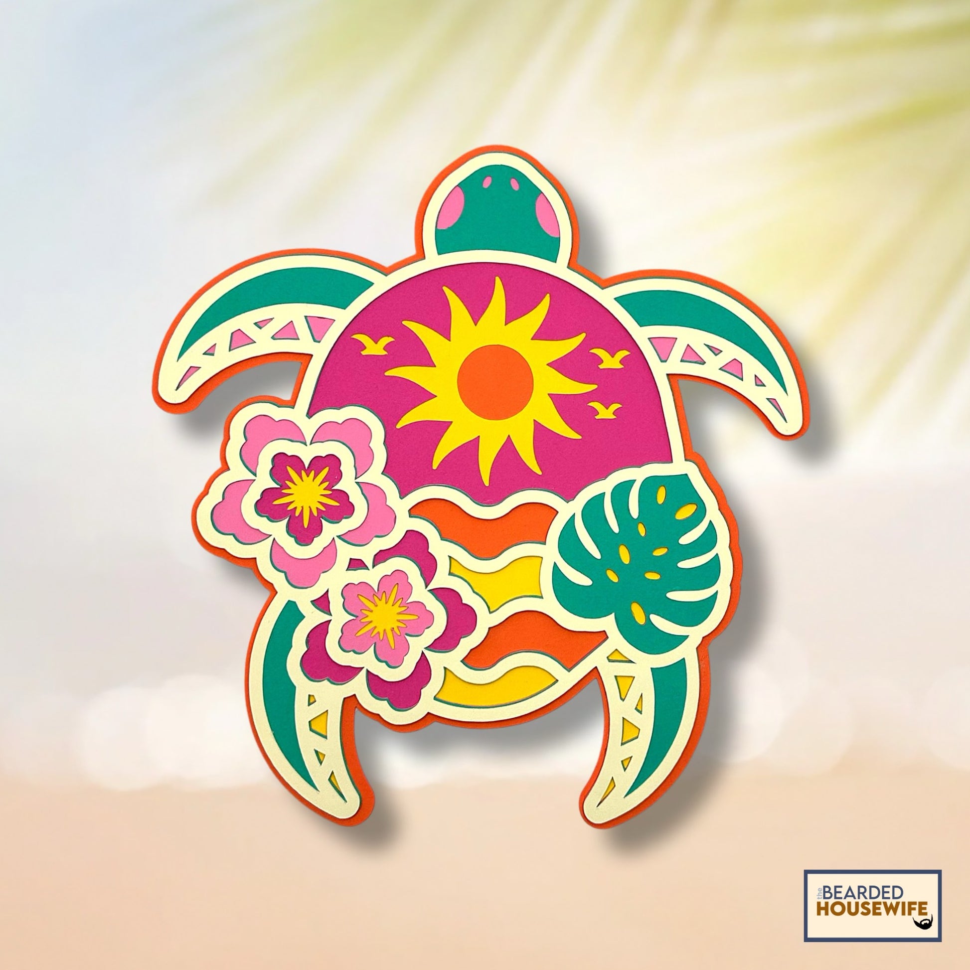 turtle silhouette layered paper craft