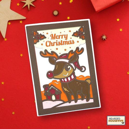 reindeer layered card