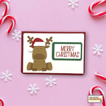 christmas reindeer gift card holder