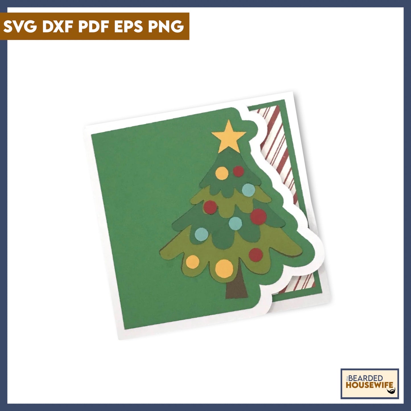 christmas tree side edge card