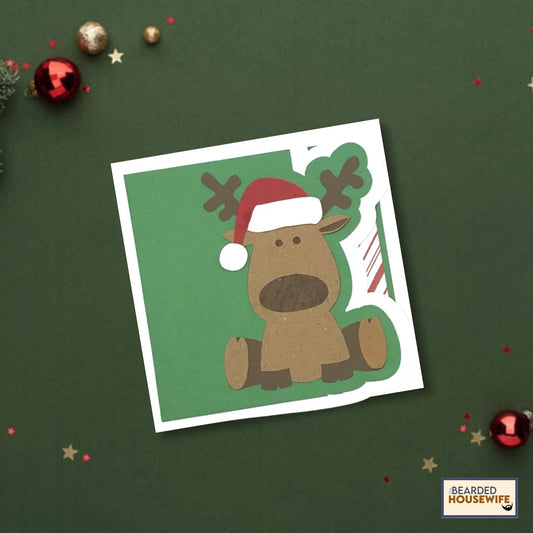christmas reindeer side edge card