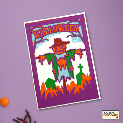 halloween scarecrow layered card