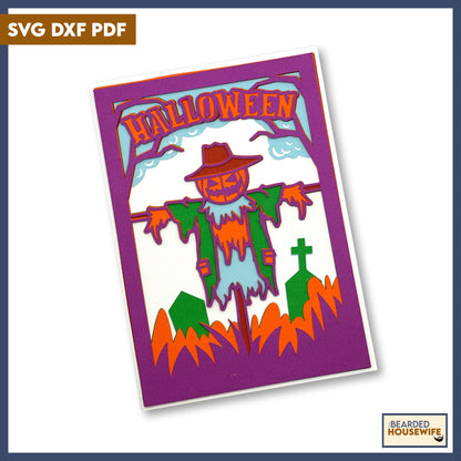 halloween scarecrow layered card