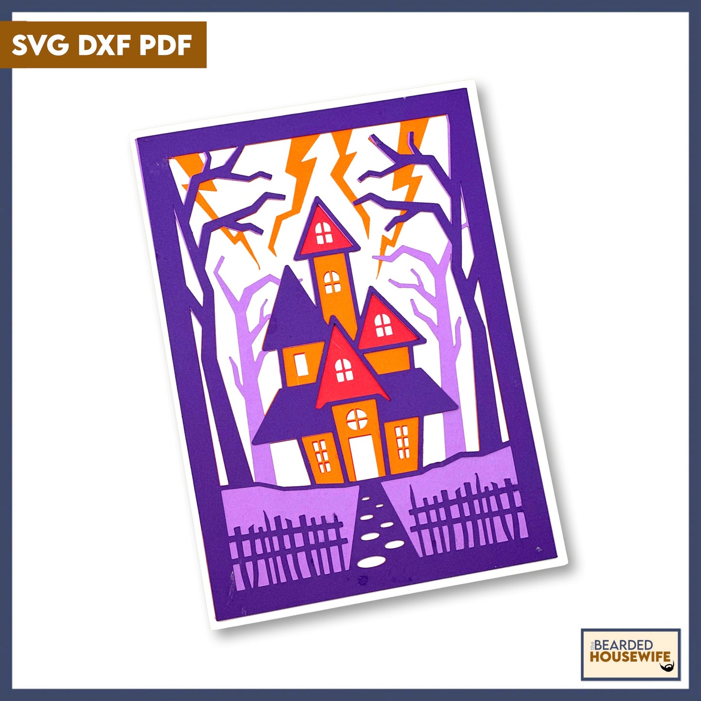 spooky house layered card