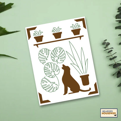 dogs and plants insert card