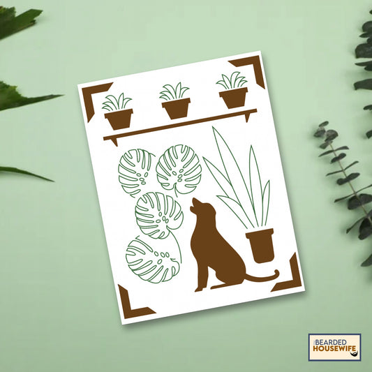 dogs and plants insert card