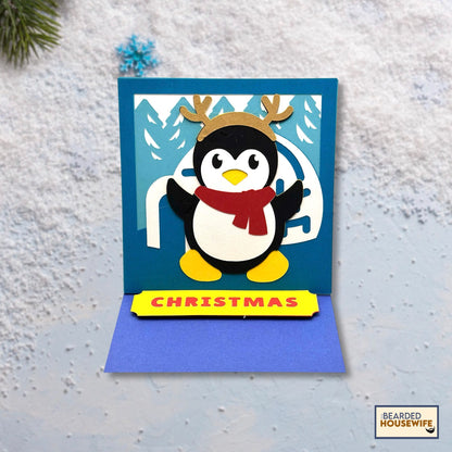 reindeer penguin easel card