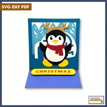 reindeer penguin easel card