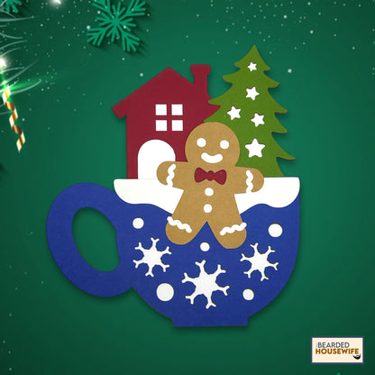 christmas in a cup layered paper craft