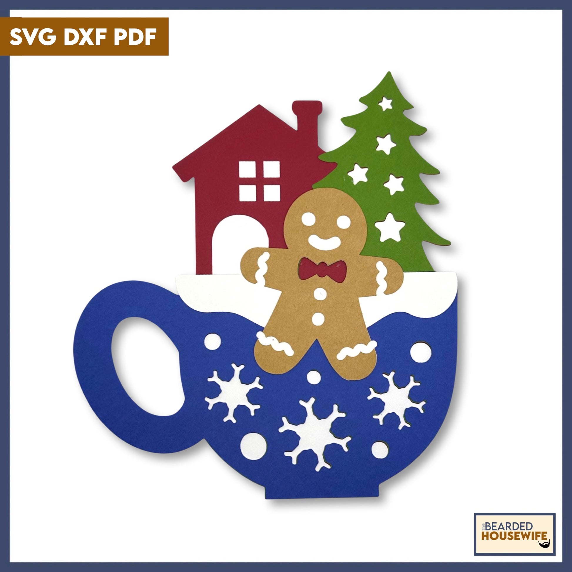 christmas in a cup layered paper craft