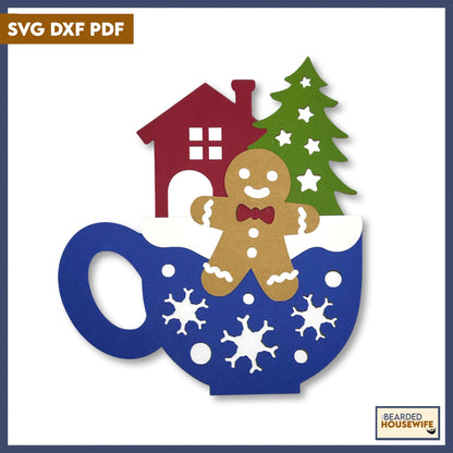 christmas in a cup layered paper craft