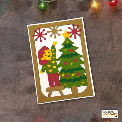 decorating the tree layered card