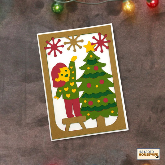 decorating the tree layered card