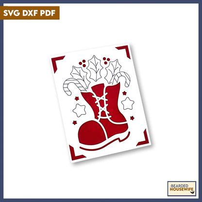 santa boot insert card