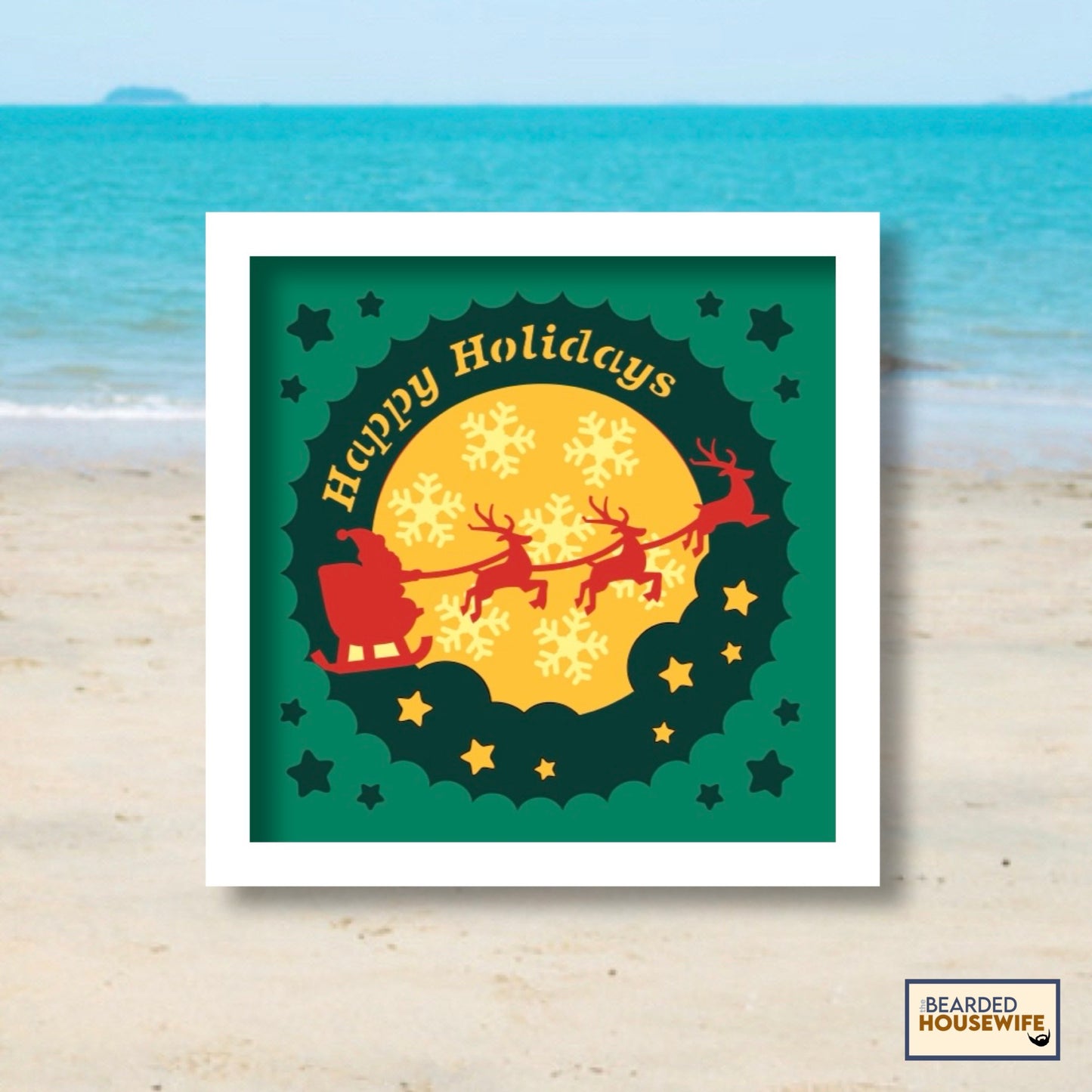 happy holidays shadow box