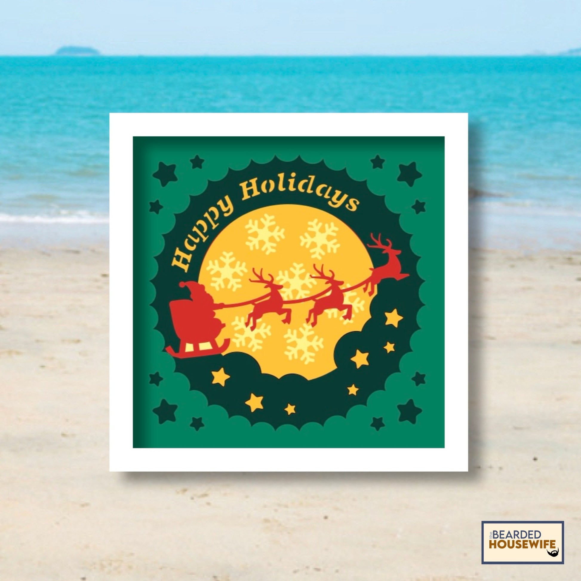 happy holidays shadow box