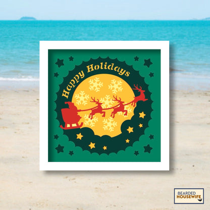 happy holidays shadow box