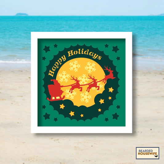 happy holidays shadow box