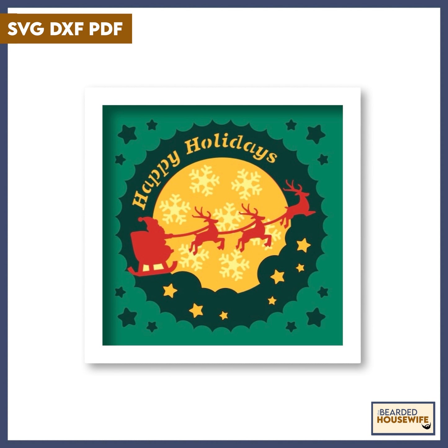 happy holidays shadow box
