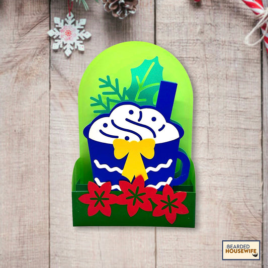 festive cocoa box card
