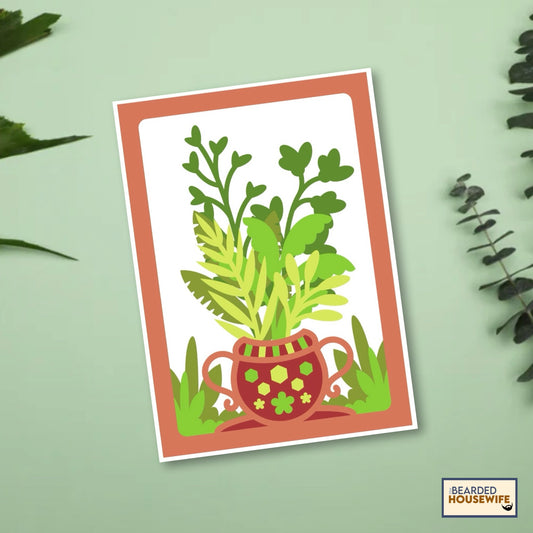 large plant layered card