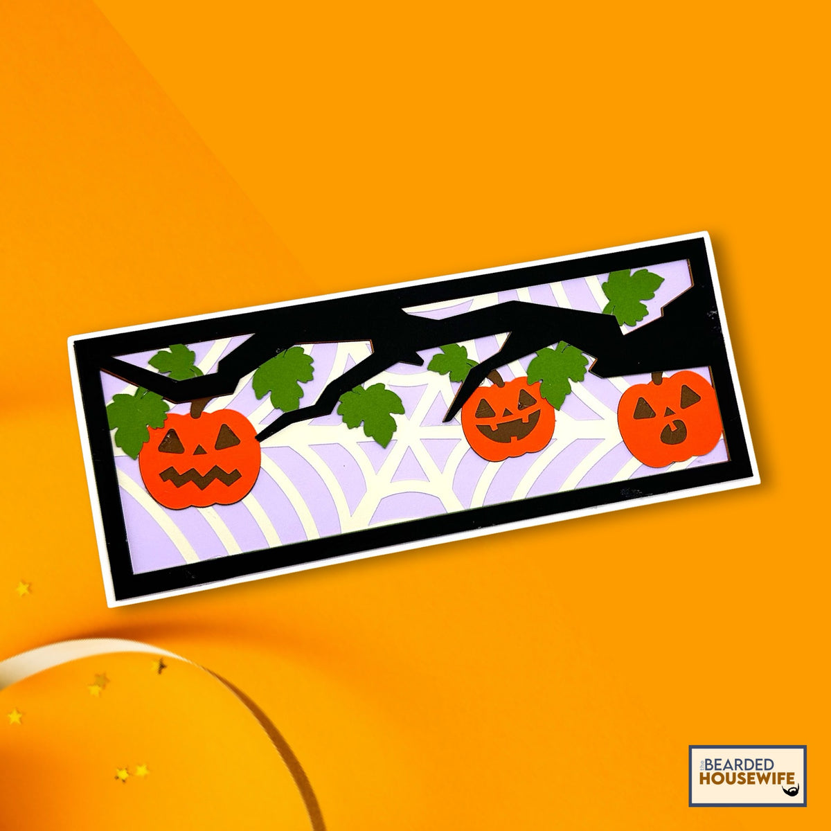 pumpkin tree slimline card