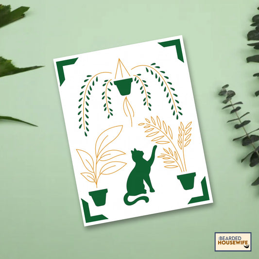 cats and plants insert card