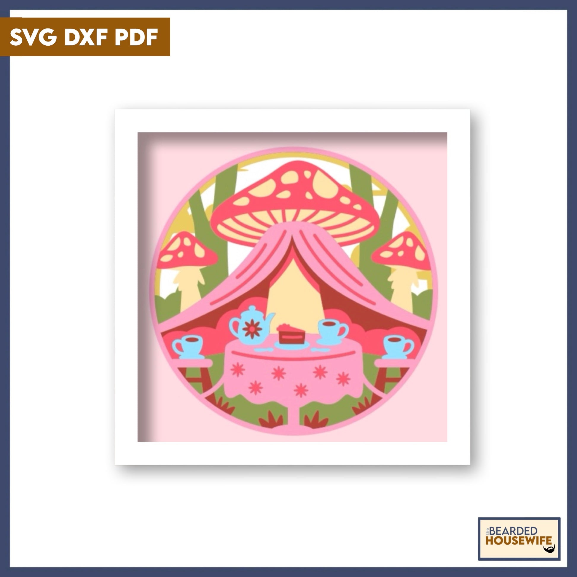 toadstool tea party shadow box